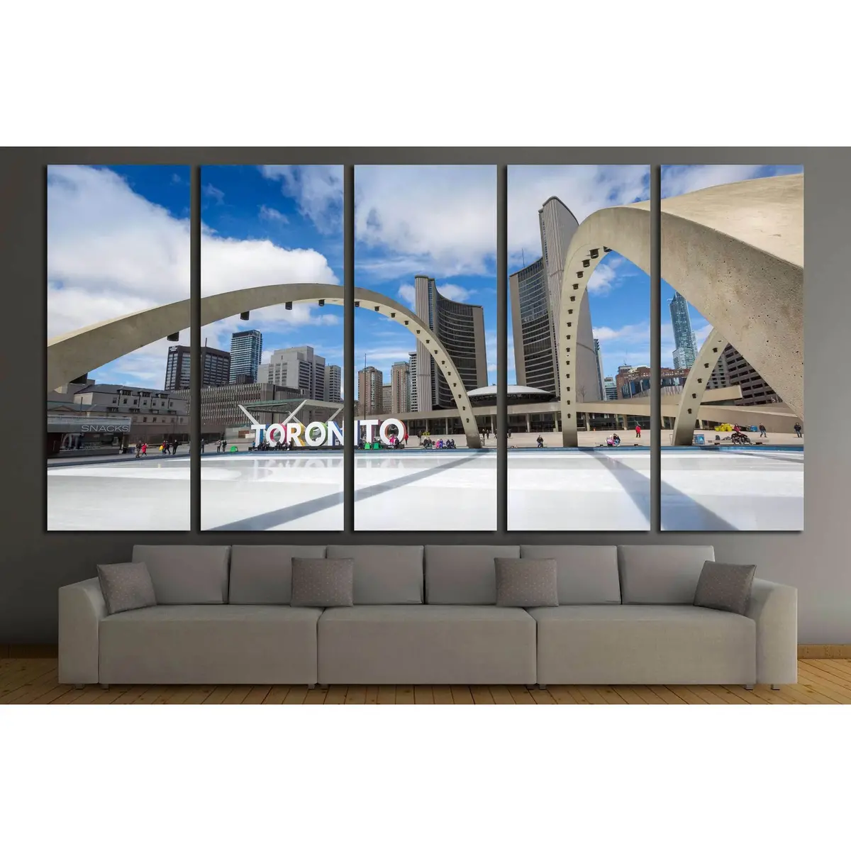 Ready-to-Hang Canvas Wall Art Featuring Toronto City Hall and Nathan Phillips Square - Image 3