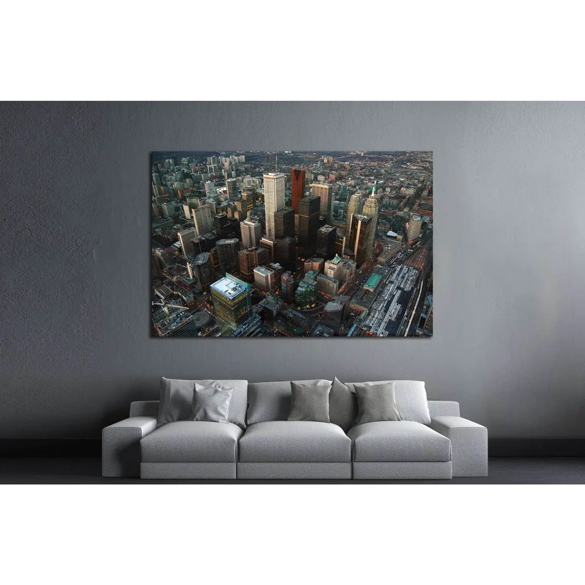 Toronto Skyline And Skyscrapers, View From Cn Tower, Toronto, Ontario, Canada №2019 Ready To Hang Canvas Print 3