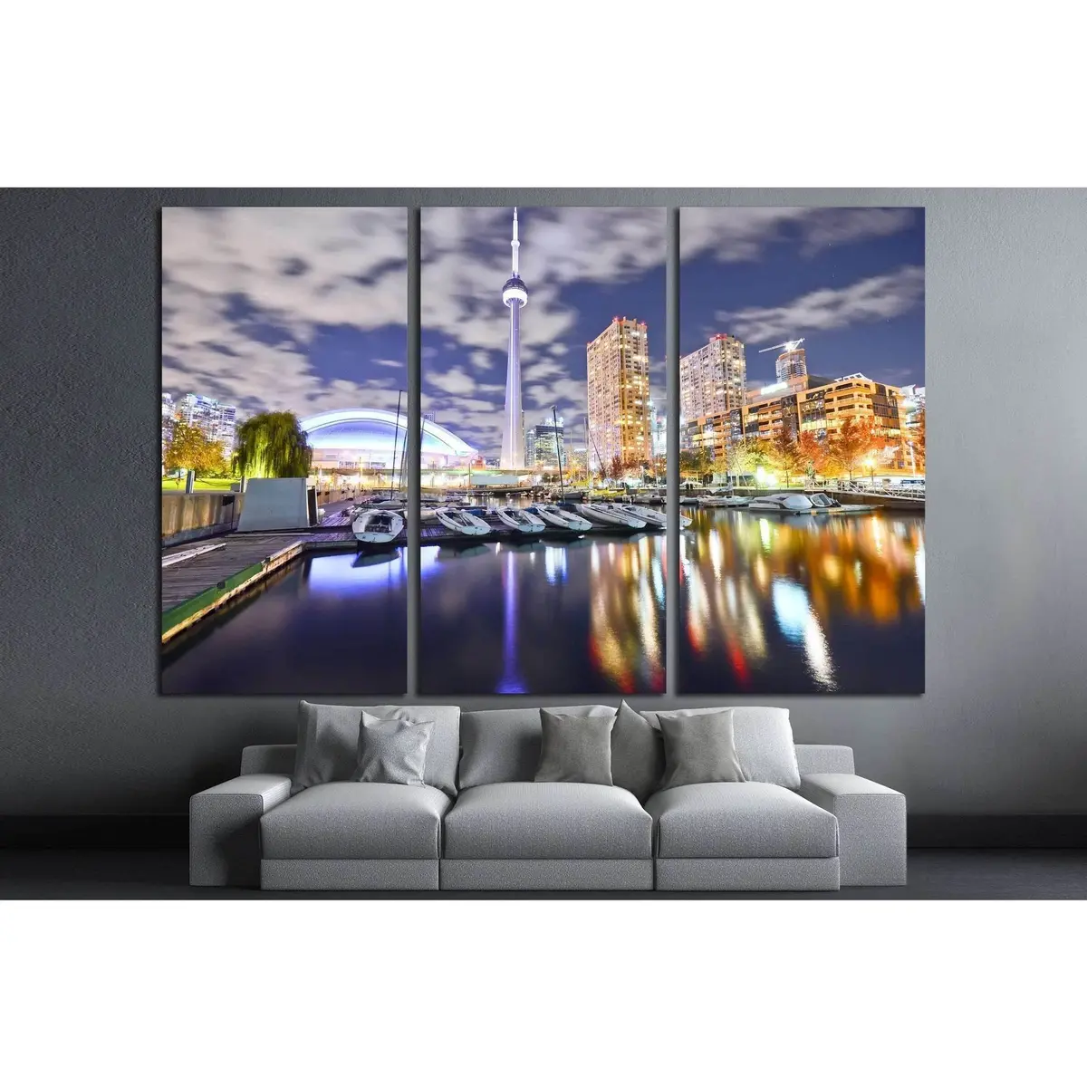 Toronto Skyline At Night In Ontario, Canada №2056 Ready To Hang Canvas Print 5