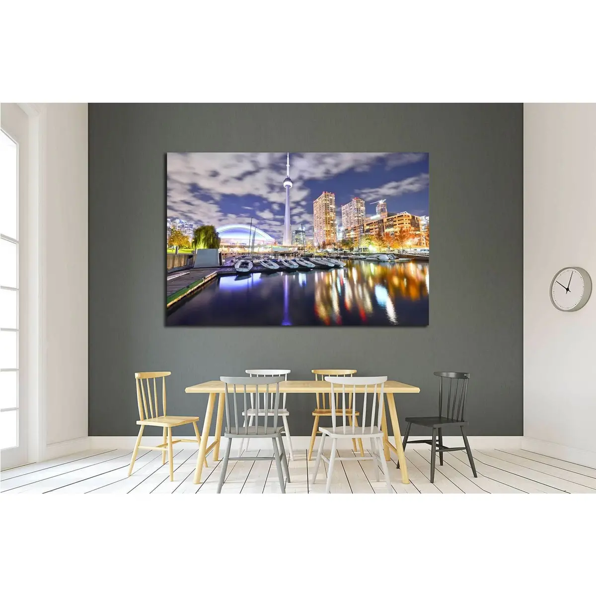 Toronto Skyline At Night In Ontario, Canada №2056 Ready To Hang Canvas Print 3