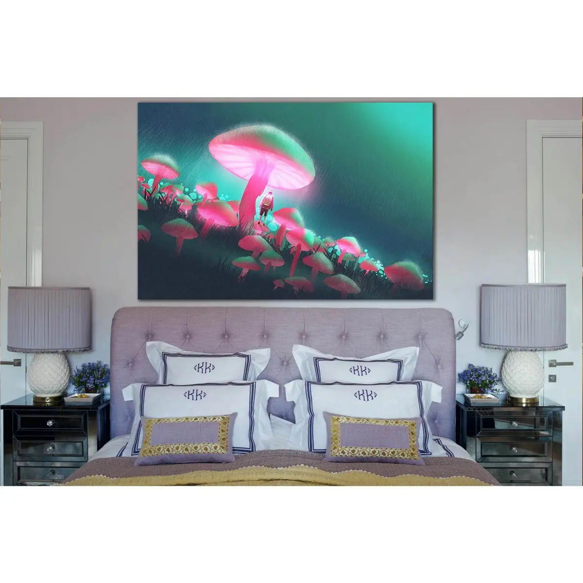 Tourist In A Big Mushroom Forest №Sl1263 Ready To Hang Canvas Print 2