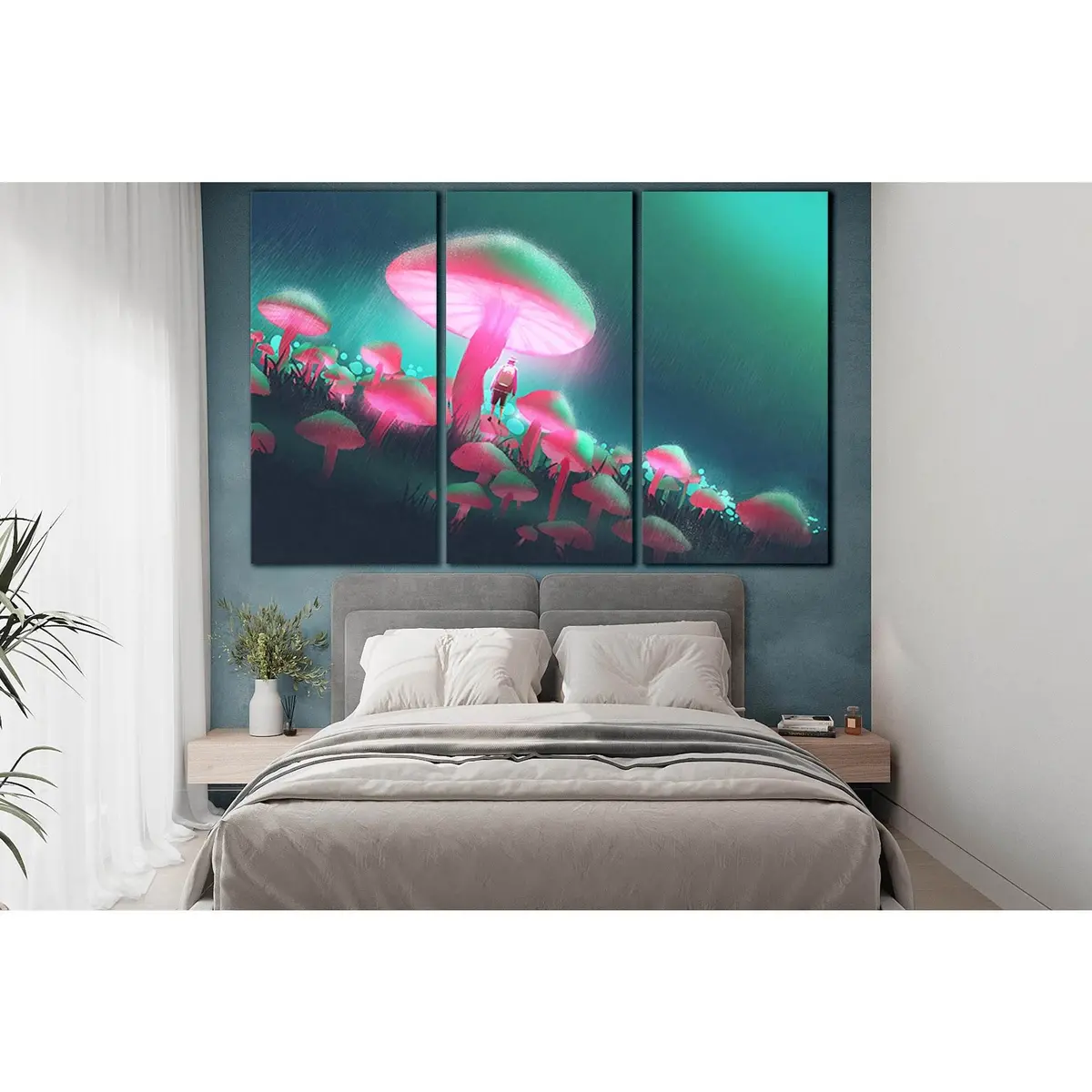 Tourist In A Big Mushroom Forest №Sl1263 Ready To Hang Canvas Print 5
