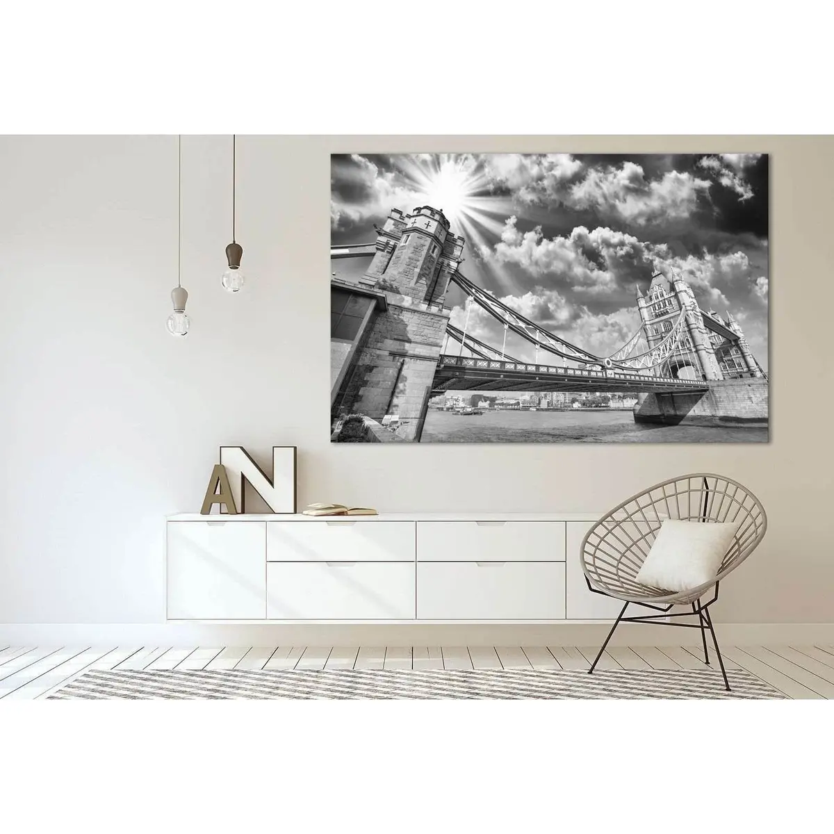 Tower Bridge №3007 Ready To Hang Canvas Print 3