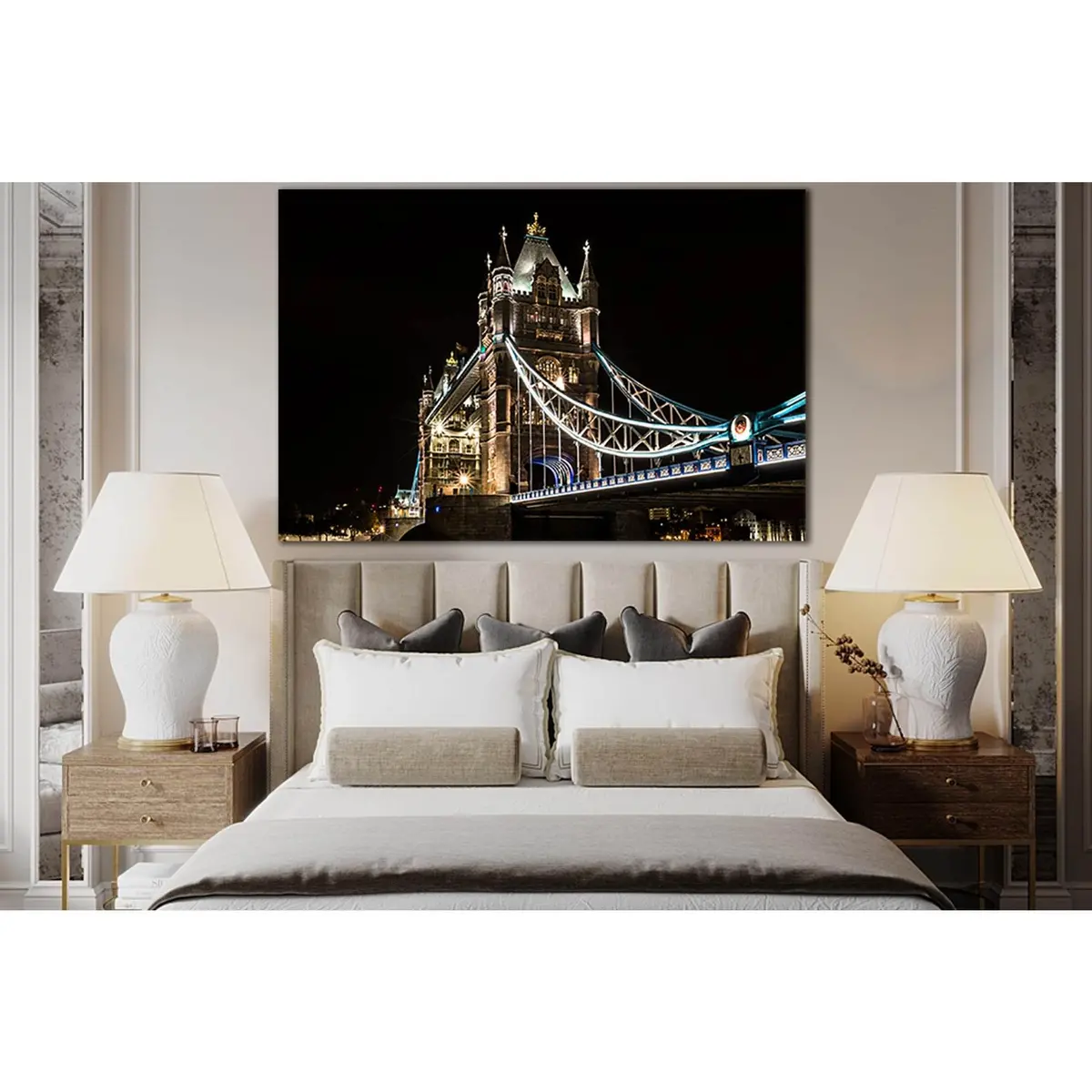 Tower Bridge At Night №Sl1092 Ready To Hang Canvas Print 1