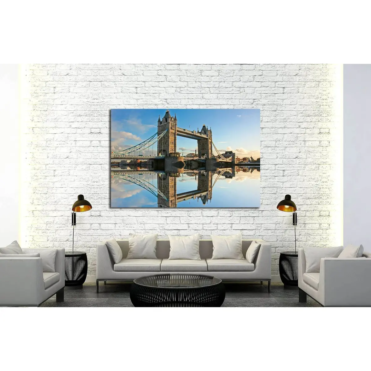 Tower Bridge At Sunset №2581 Ready To Hang Canvas Print 3
