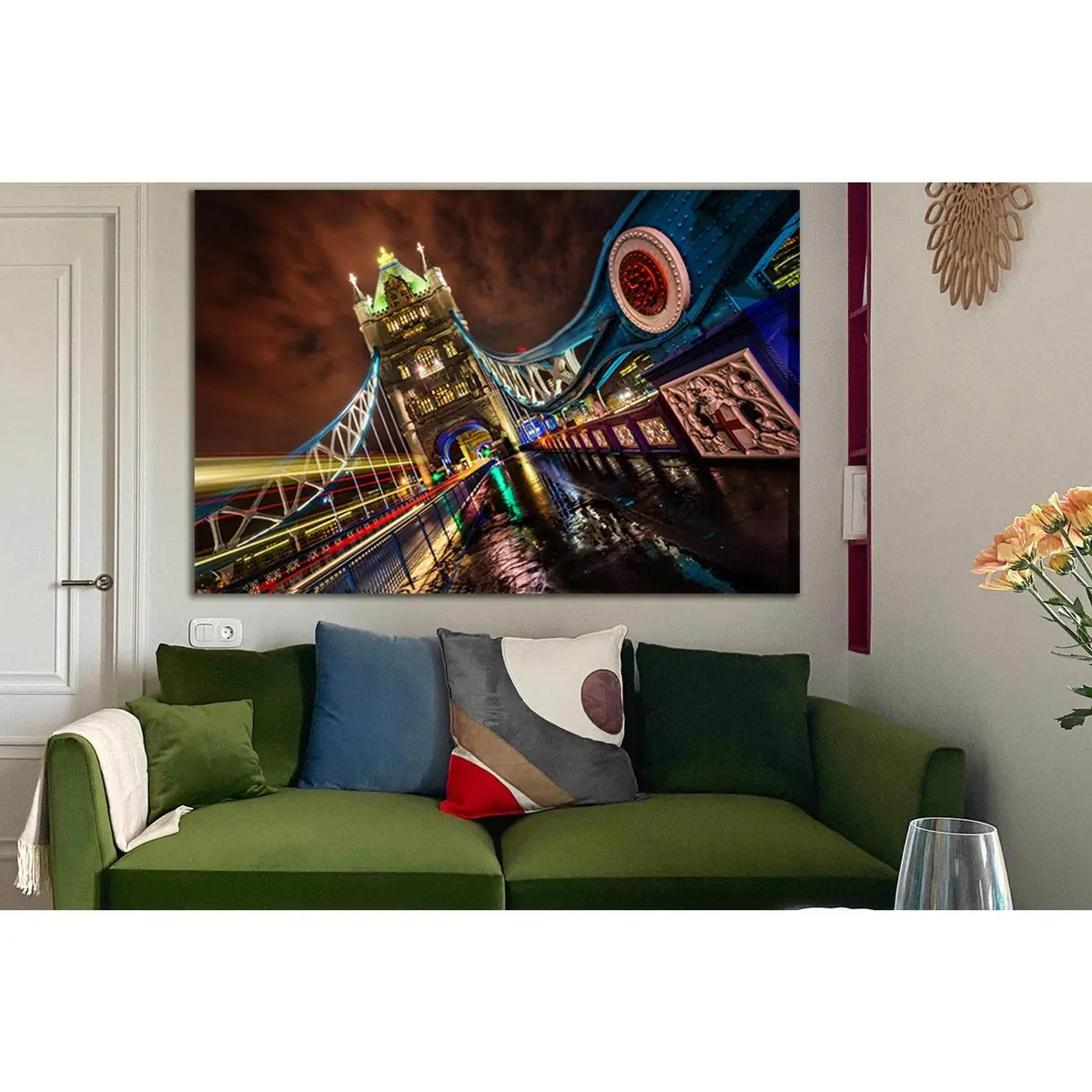 Tower Bridge In Night Lights №Sl1126 Ready To Hang Canvas Print 1