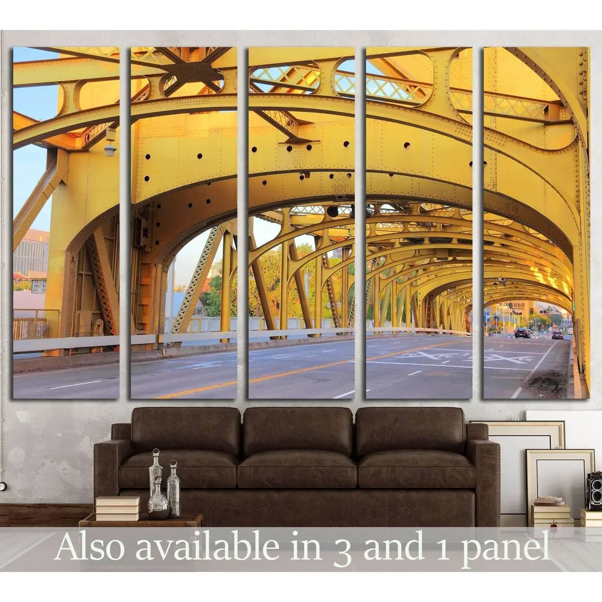 Stunning ready-to-hang canvas print featuring Tower Bridge in Sacramento, California — a unique U.S. landmark artwork for modern home or office decor.