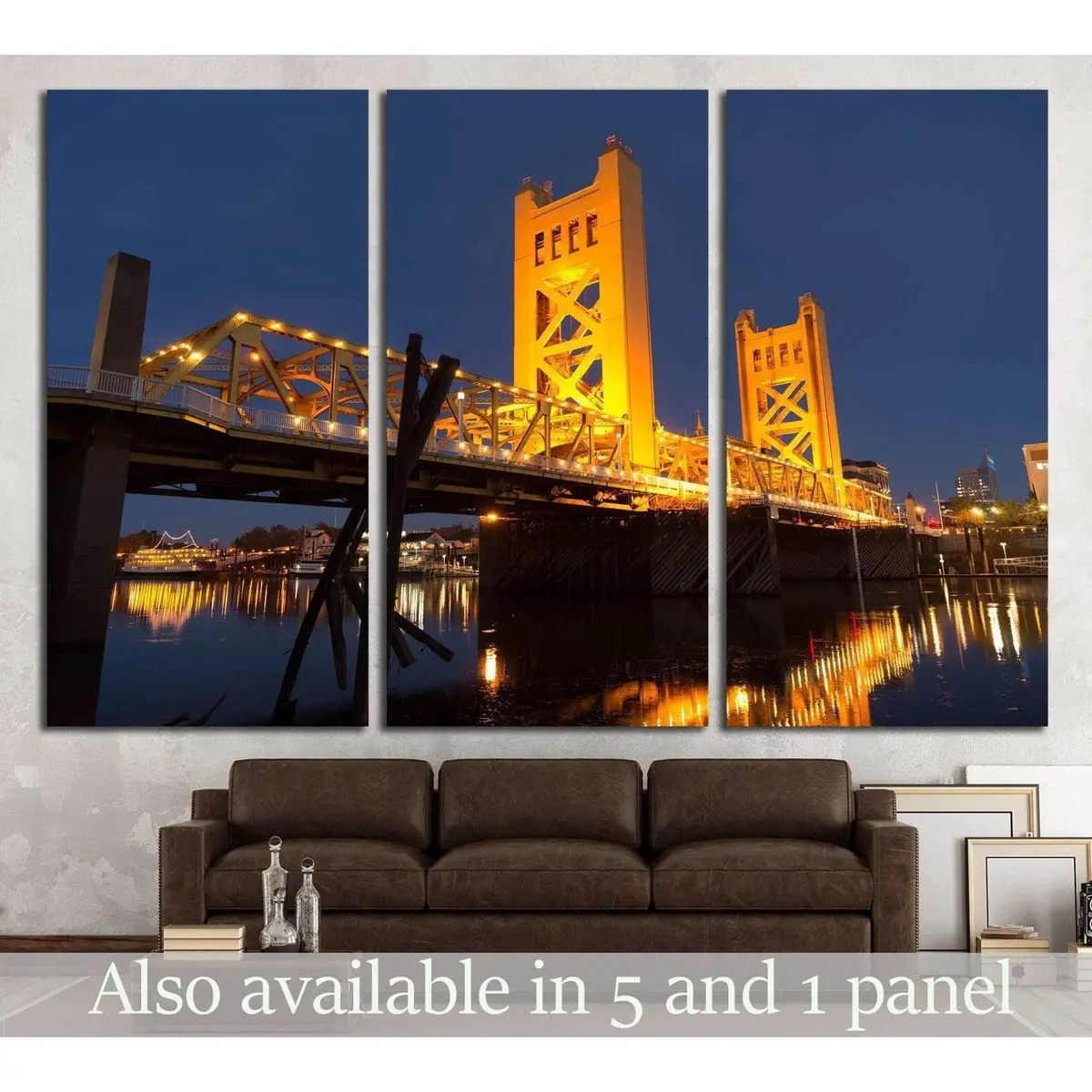 Tower Bridge Sacramento River Capital City California №1641 Ready To Hang Canvas Print 5