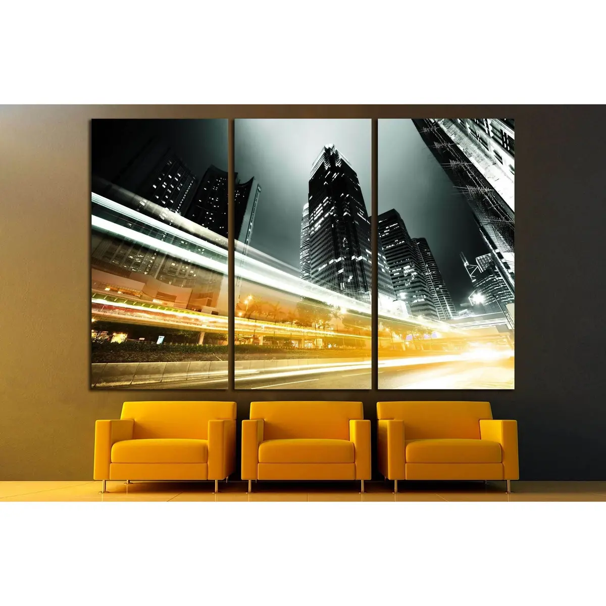 Traffic In Hong Kong At Night №2142 Ready To Hang Canvas Print 5