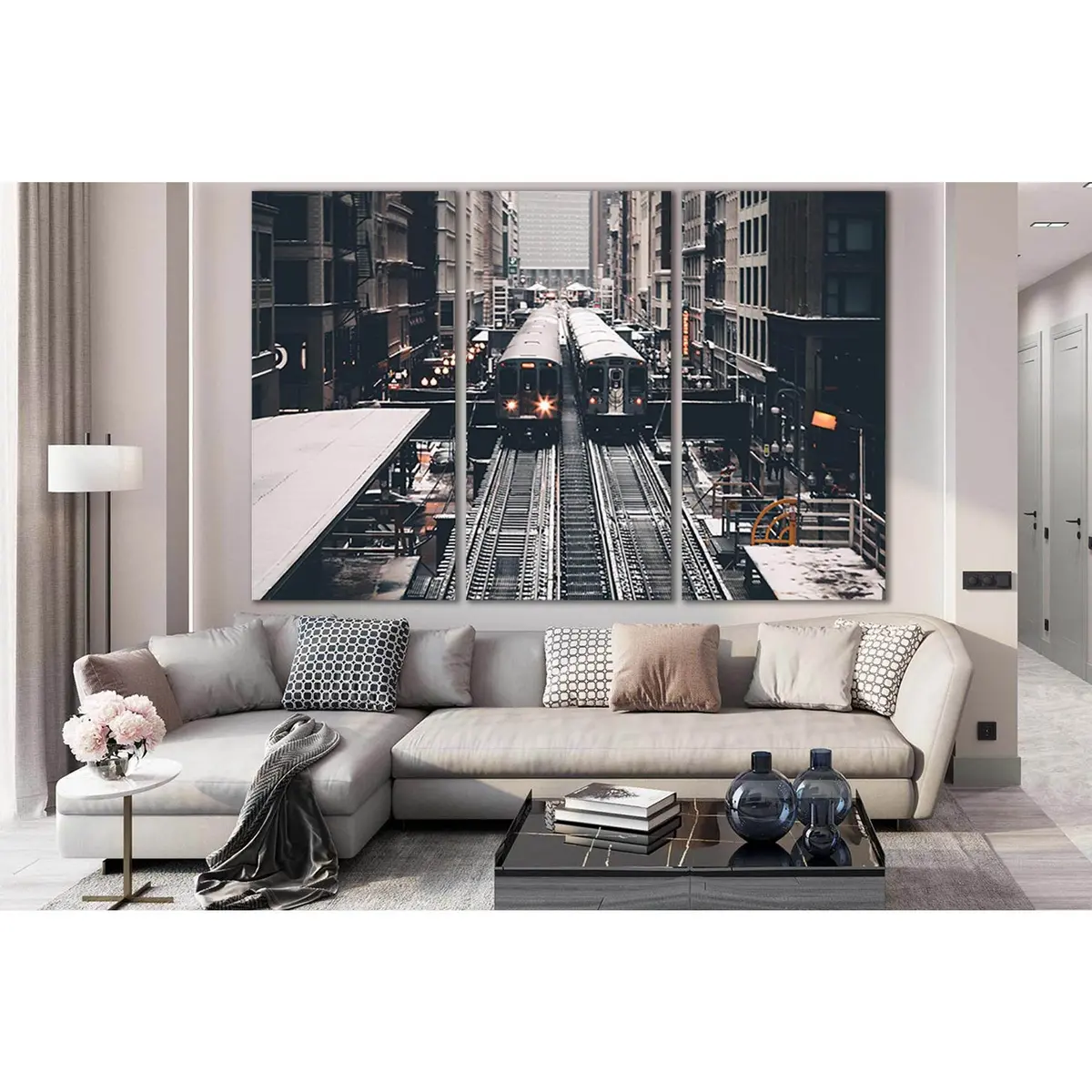 Train At Subway Station №Sl1423 Ready To Hang Canvas Print 5