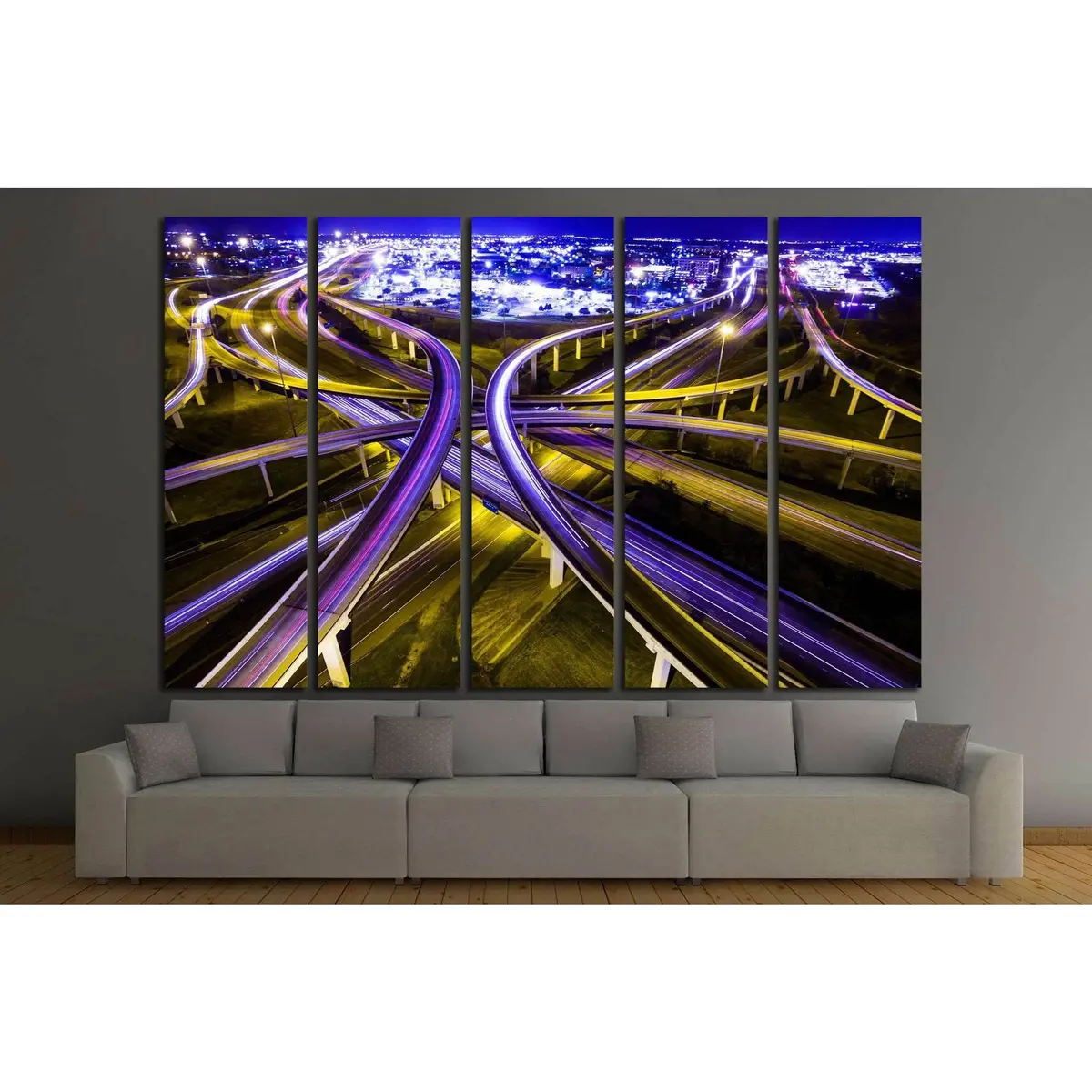 Highway Transportation Canvas Wall Art – Ready-to-Hang Print #1063 - Image 2