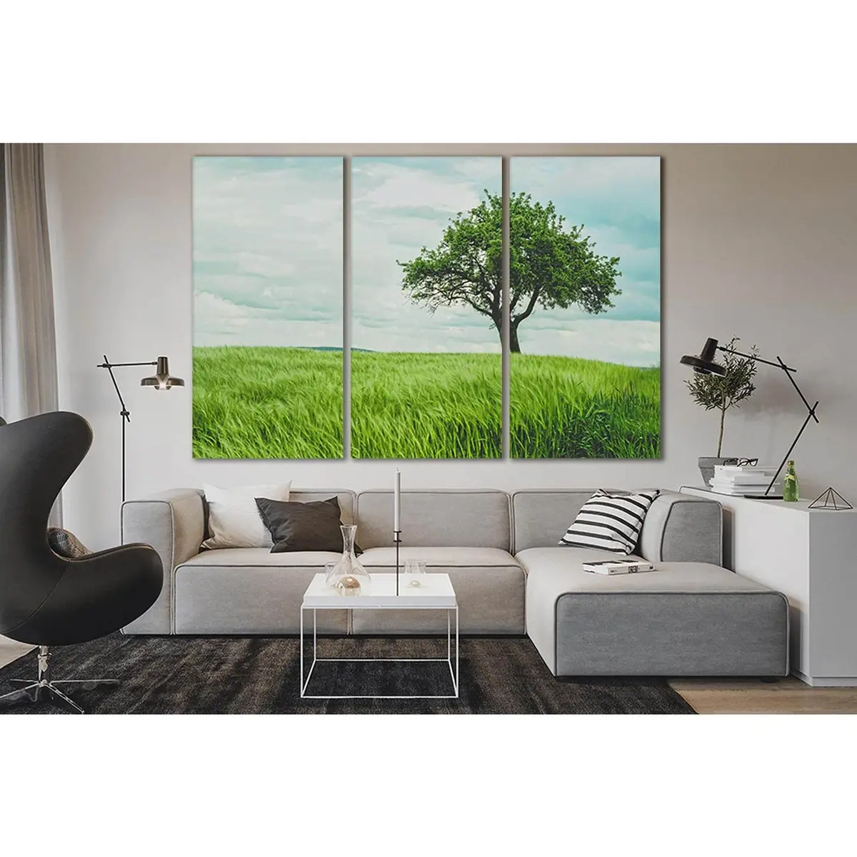 Tree In Green Wheat Field №Sl519 Ready To Hang Canvas Print 5