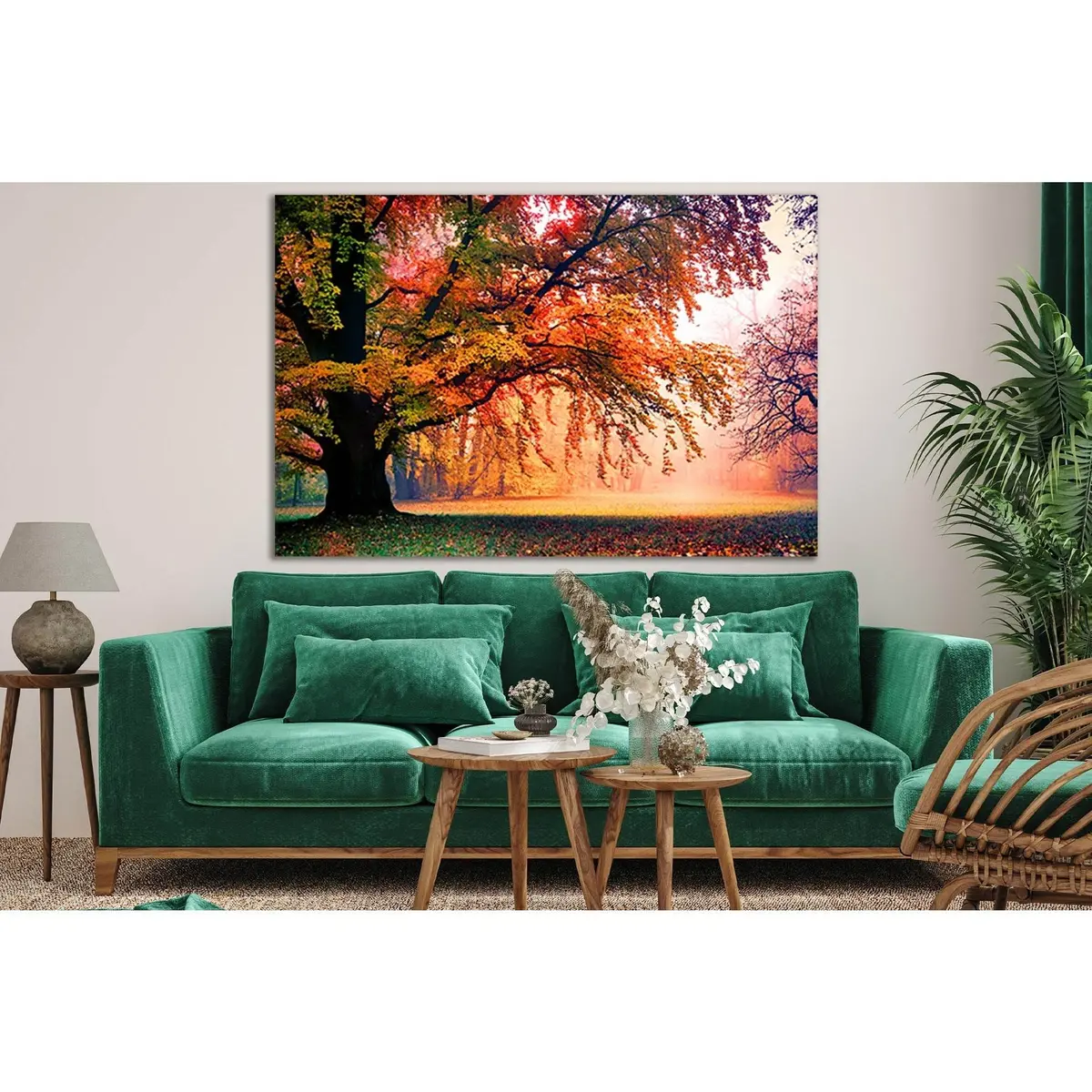 Tree In Misty Autumn Park №Sl808 Ready To Hang Canvas Print 1