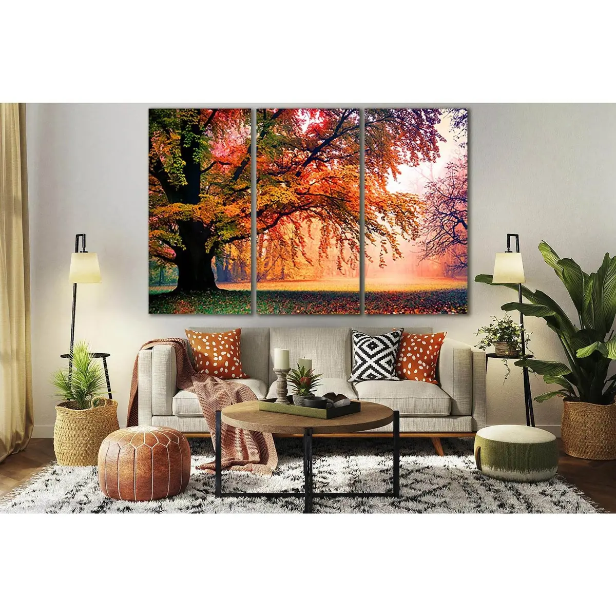 Tree In Misty Autumn Park №Sl808 Ready To Hang Canvas Print 5