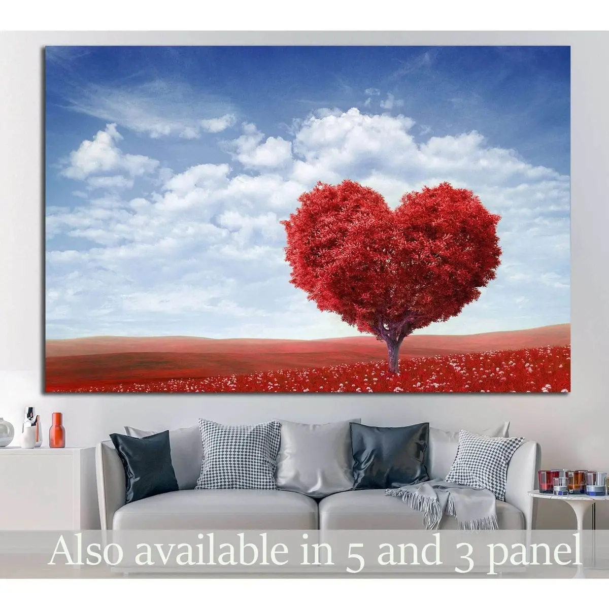 Tree In The Shape Of Heart №730 Ready To Hang Canvas Print 1