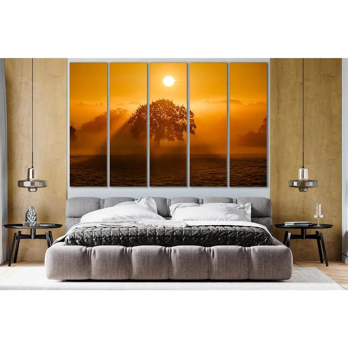 Sunrise Tree and Cloud Canvas Wall Art №SL524 – Ready-to-Hang Premium Print - Image 3