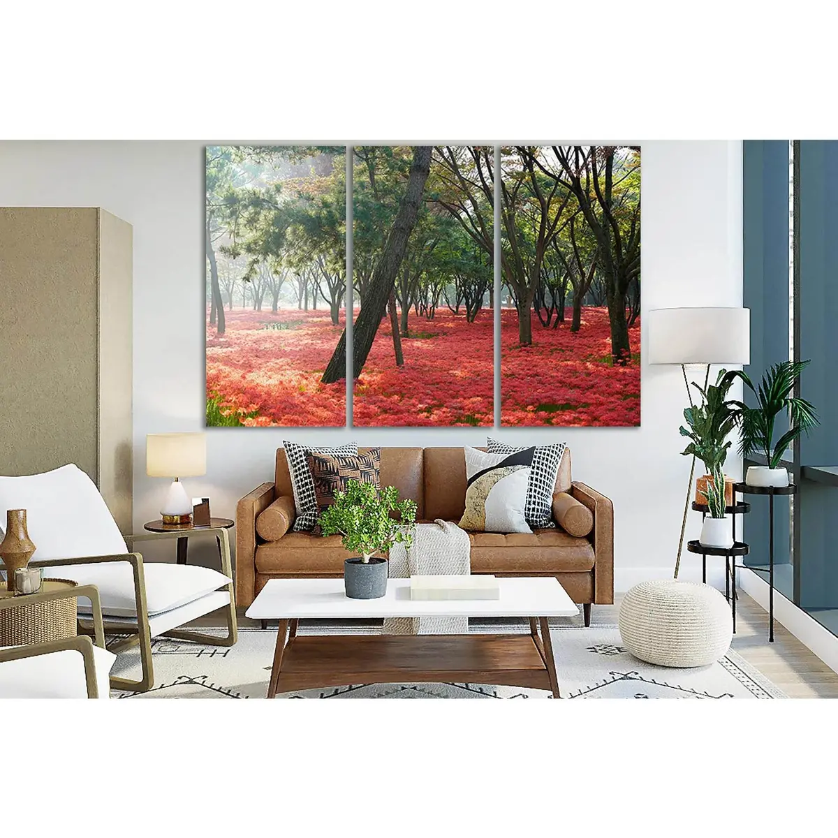 Trees Among Flowers In Park №Sl724 Ready To Hang Canvas Print 5