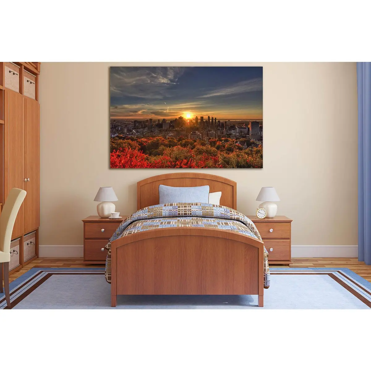 Trees City Sunset №Sl280 Ready To Hang Canvas Print 1