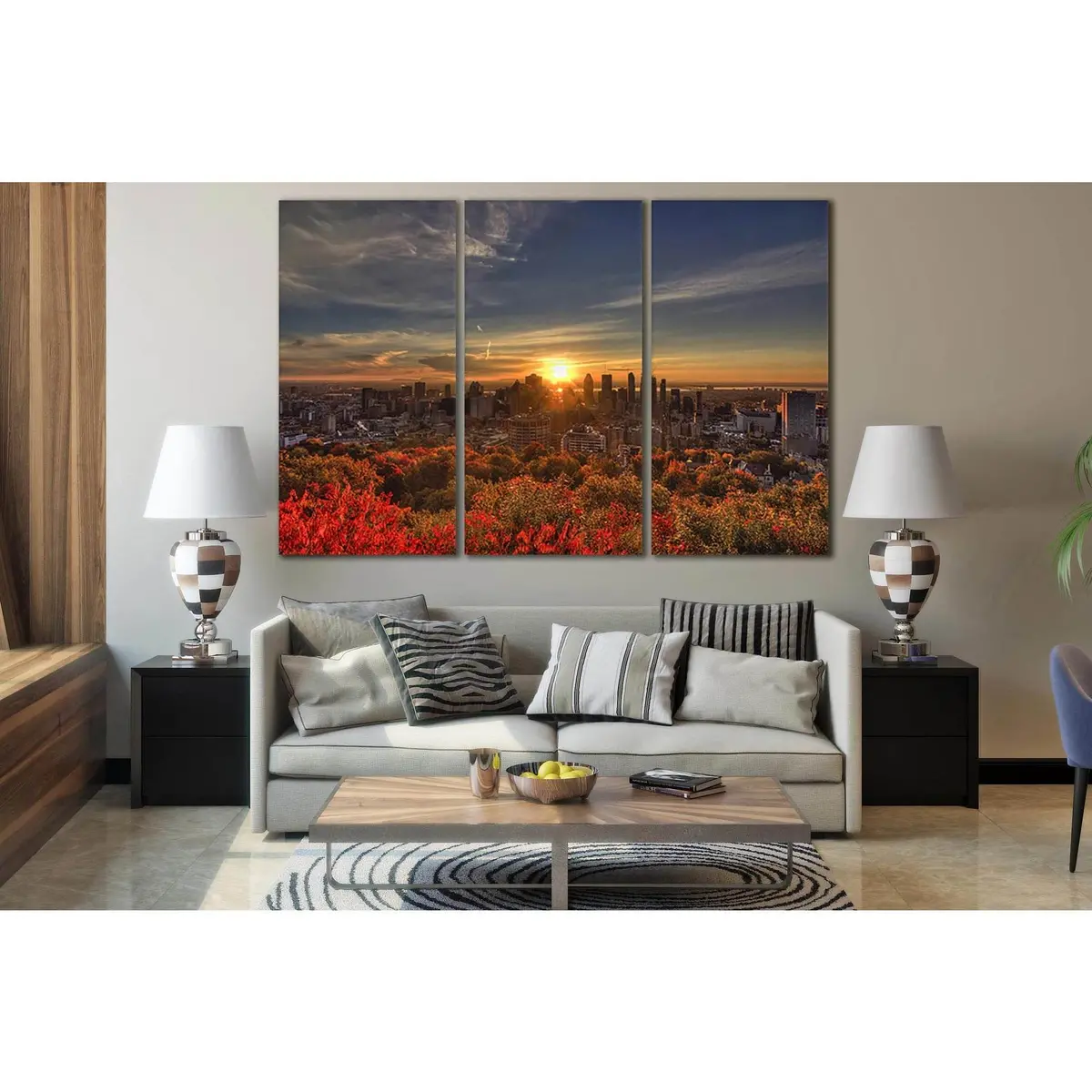 Trees City Sunset №Sl280 Ready To Hang Canvas Print 5