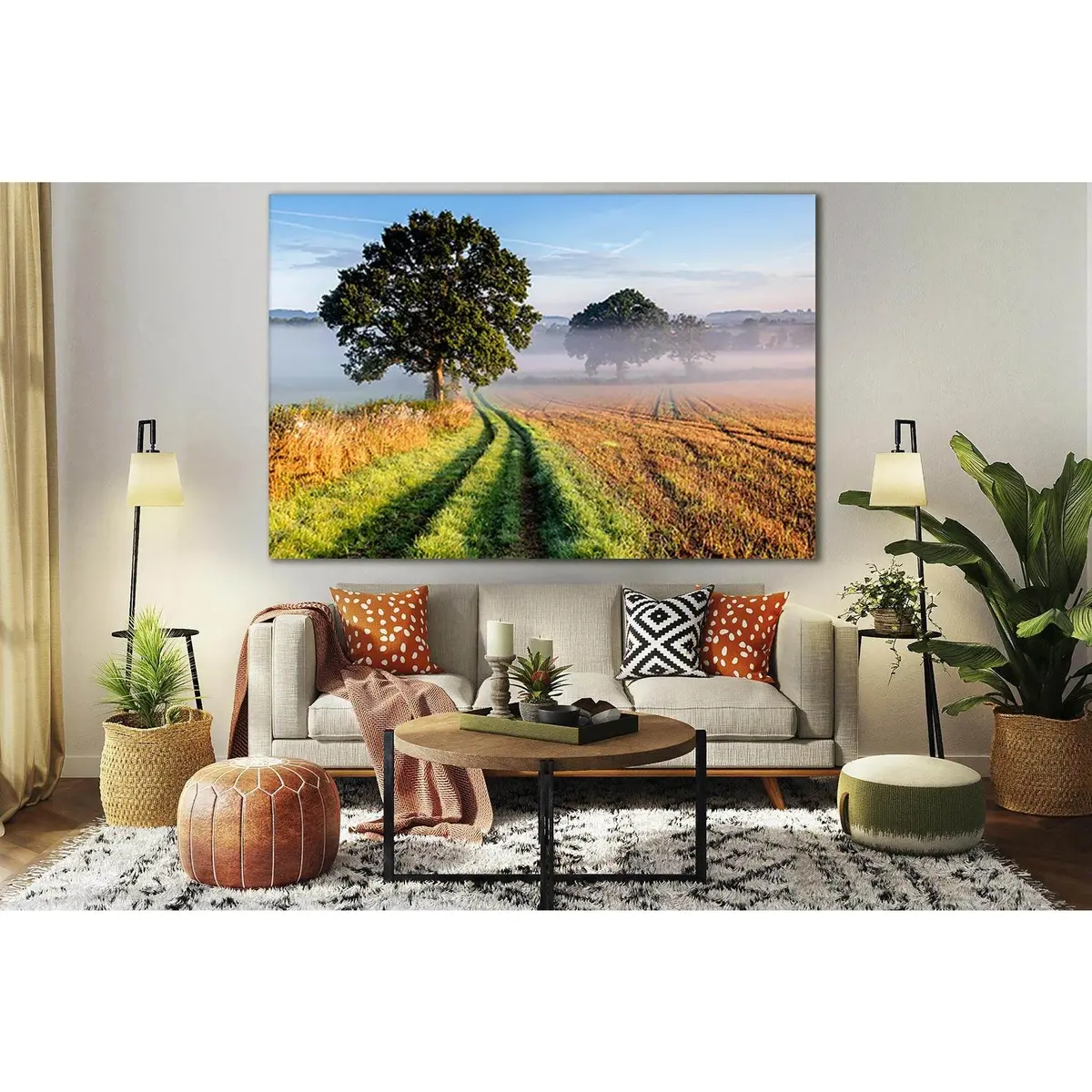 Trees In Foggy Landscape №Sl815 Ready To Hang Canvas Print 1