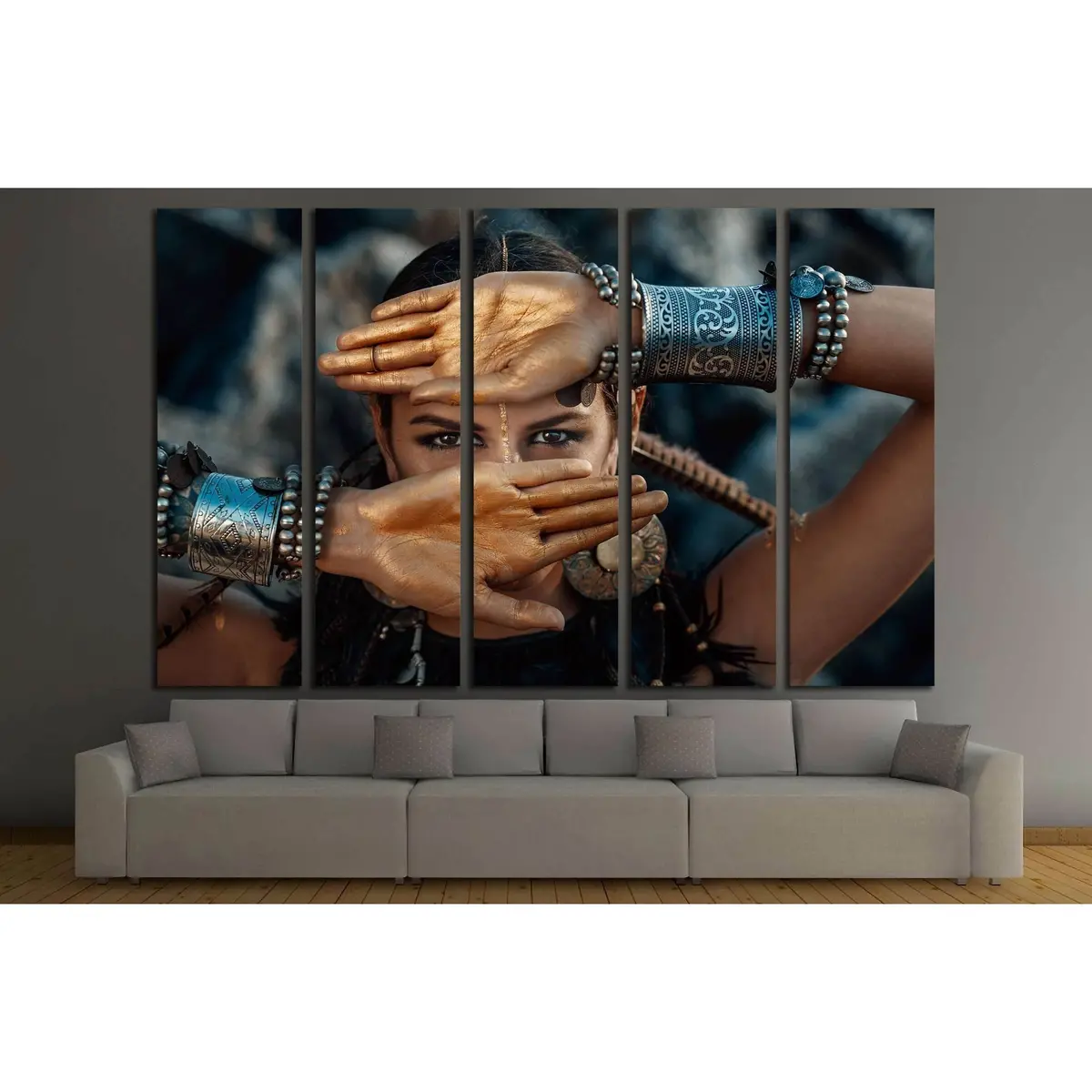 Tribal Woman Outdoor Portrait #2779 – Ready-to-Hang Canvas Wall Art - Image 3