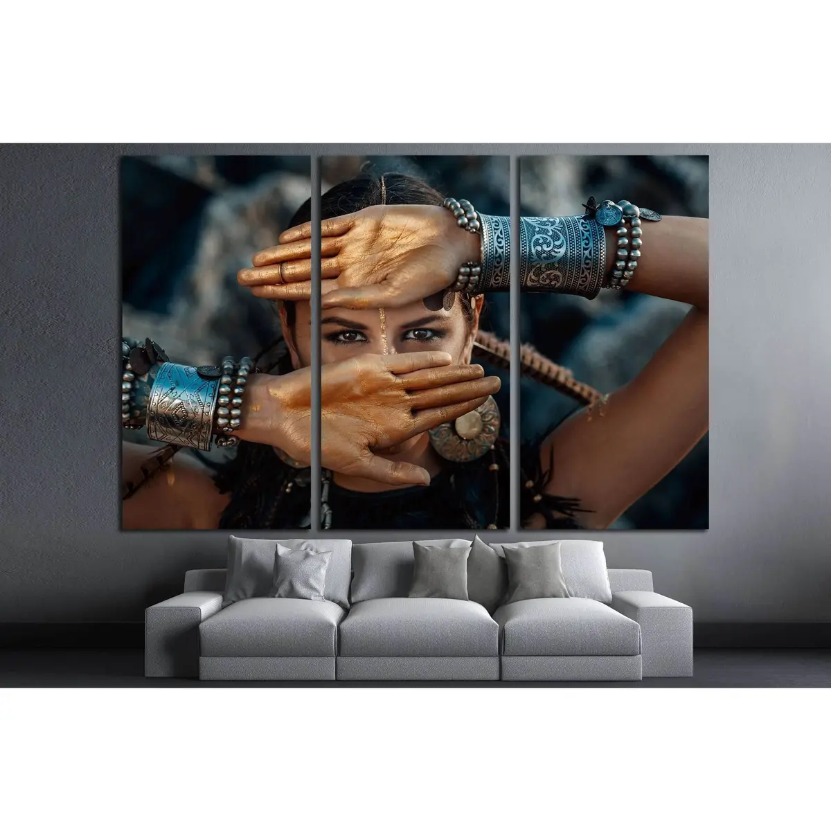 Tribal Woman Portrait Outdoors №2779 Ready To Hang Canvas Print 5