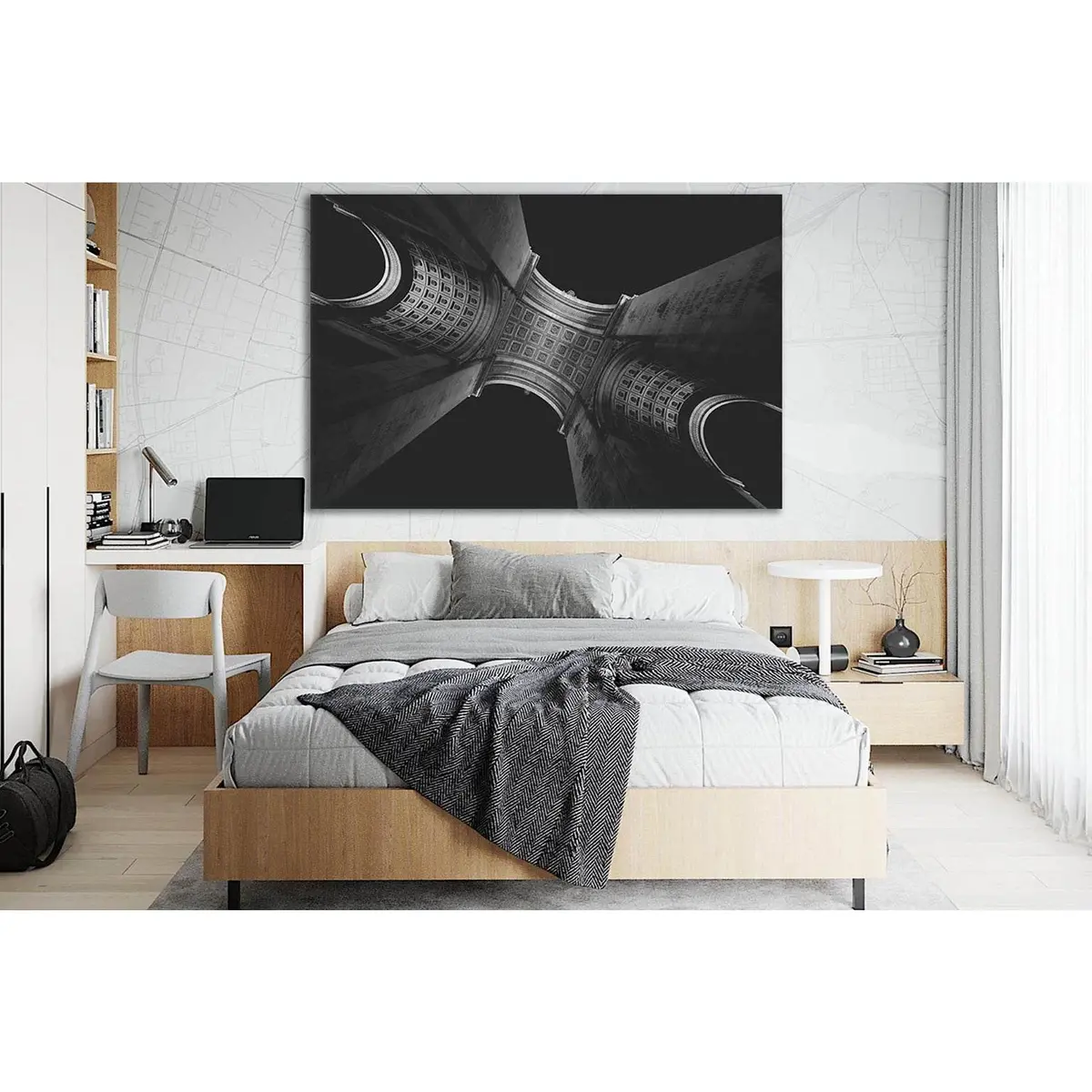 Triumphal Arch Black And White №Sl847 Ready To Hang Canvas Print 1