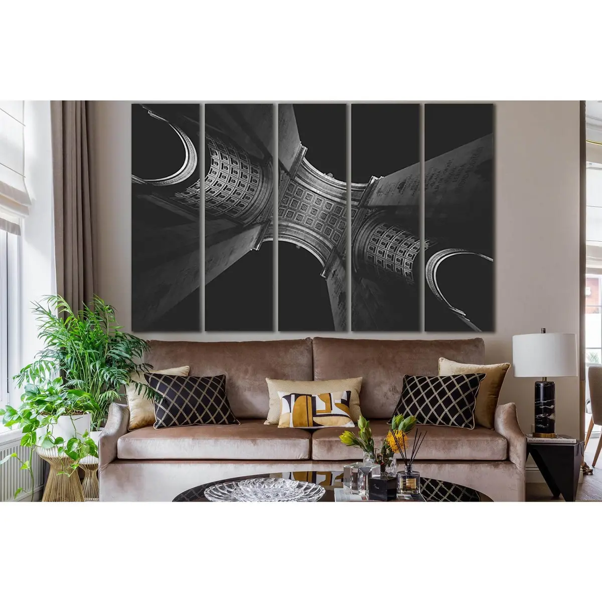 Premium Black & White Triumphal Arch Canvas Wall Art – SL847, Ready-to-Hang - Image 3