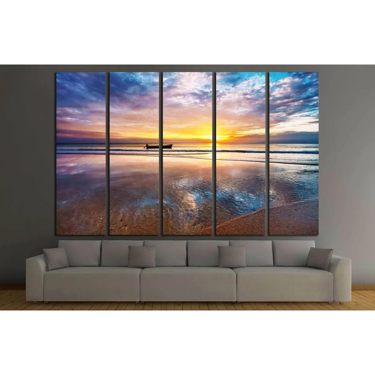 Sunset Tropical Beach Canvas Art Print – Ready-to-Hang Nature Wall Decor - Image 3