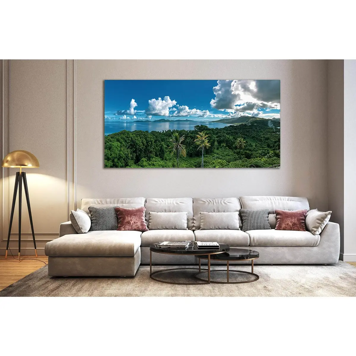 Tropical Island And Clouds №Sl77 Ready To Hang Canvas Print 1