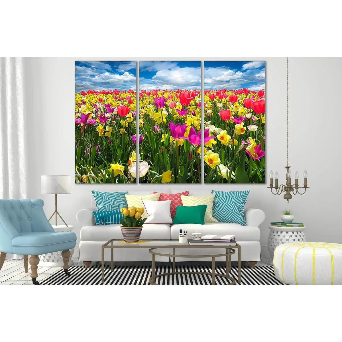 Tulip And Daffodil Field №Sl687 Ready To Hang Canvas Print 5