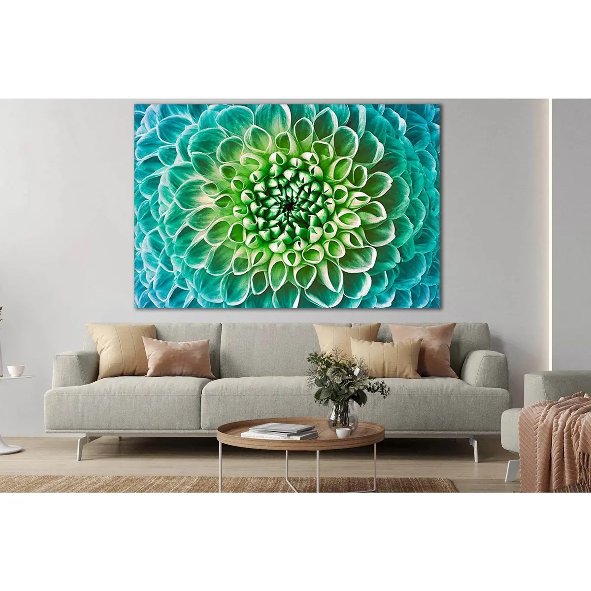 Turquoise Green Flower Macro №Sl675 Ready To Hang Canvas Print 2