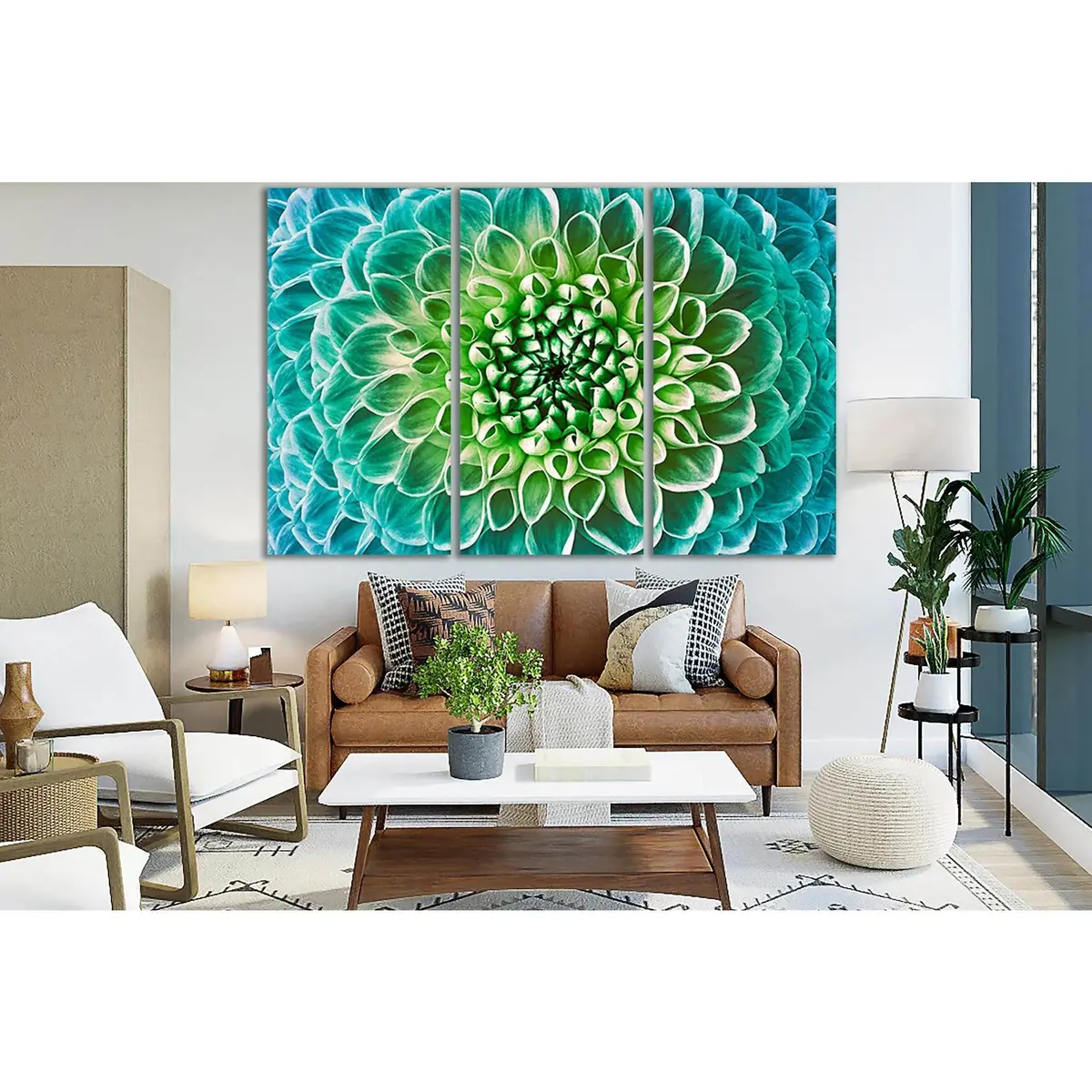 Turquoise Green Flower Macro №Sl675 Ready To Hang Canvas Print 5
