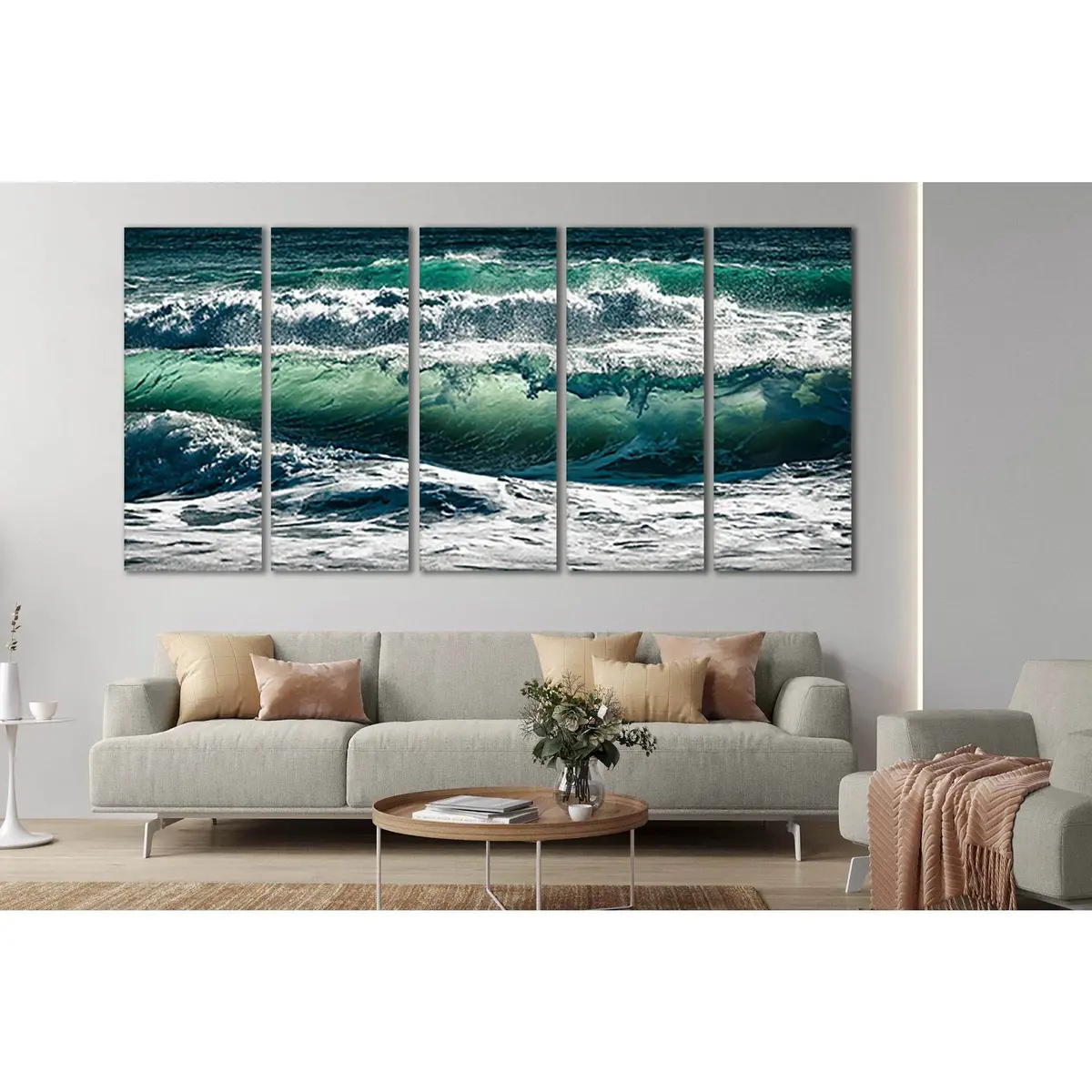 Ocean Blue Waves Canvas Art №SL85 – Premium Ready-to-Hang Wall Decor