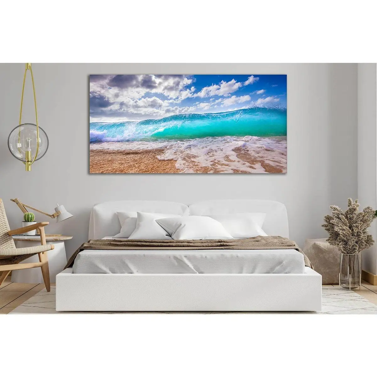 Turquoise Transparent Wave №Sl115 Ready To Hang Canvas Print 1