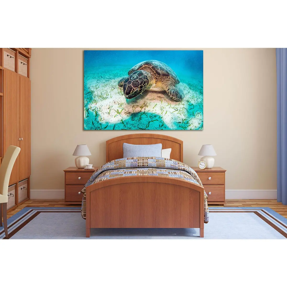 Turtle Underwater World Close Up №Sl1055 Ready To Hang Canvas Print 2