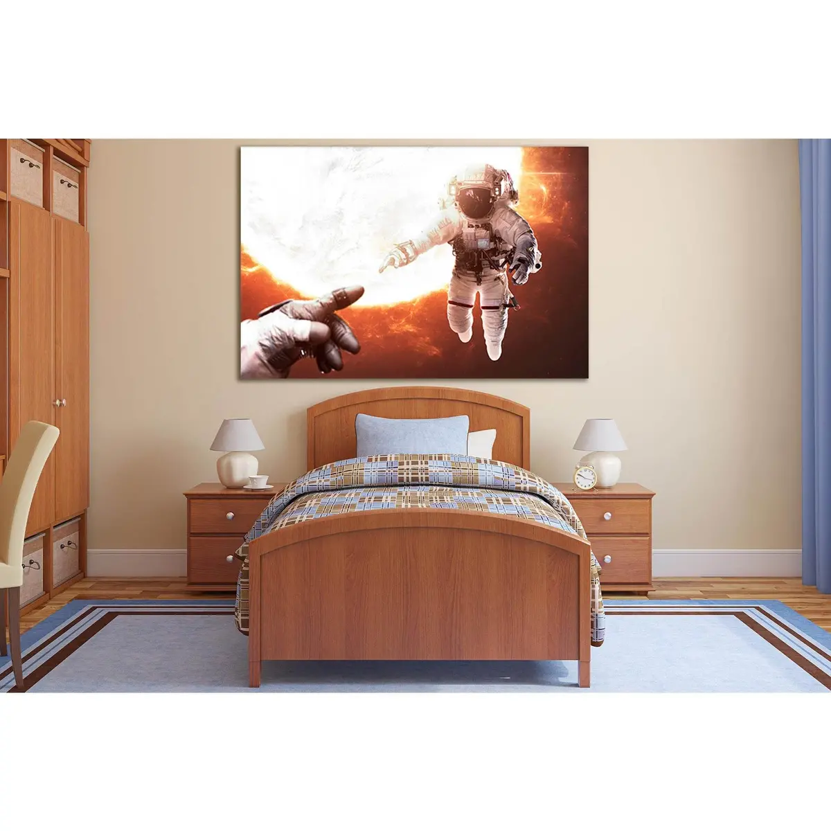 Two Brave Astronauts №Sl405 Ready To Hang Canvas Print 1
