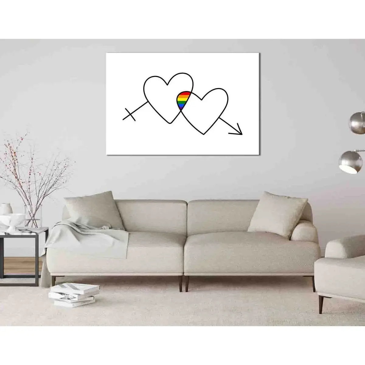 Two Hearts №2113 Ready To Hang Canvas Print 1