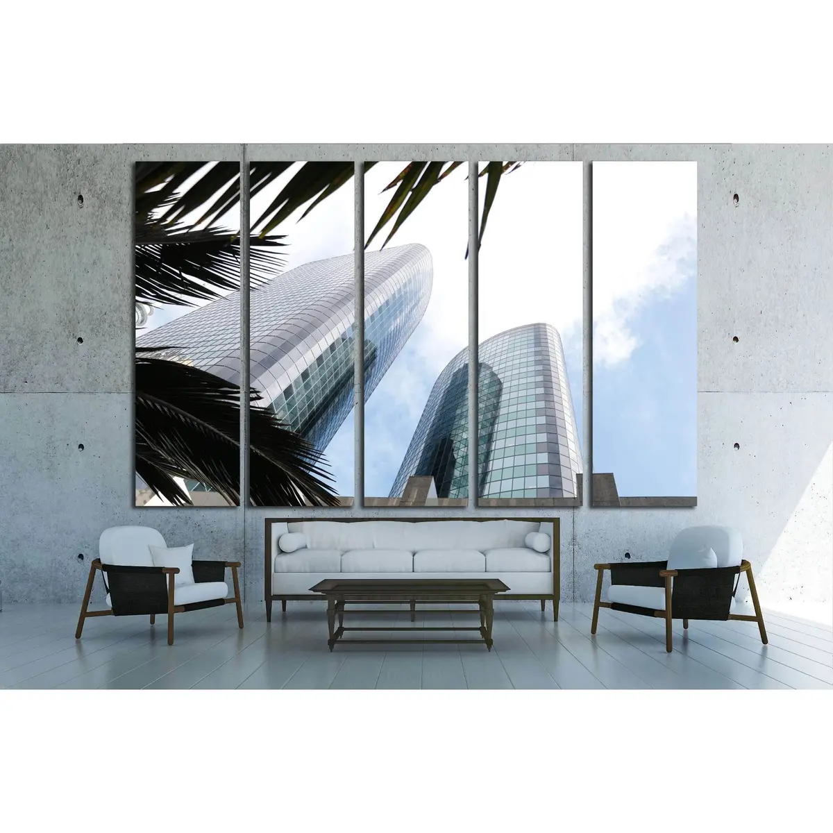 Contemporary High-Rise Cityscape Canvas Wall Art – Ready to Hang - Image 3