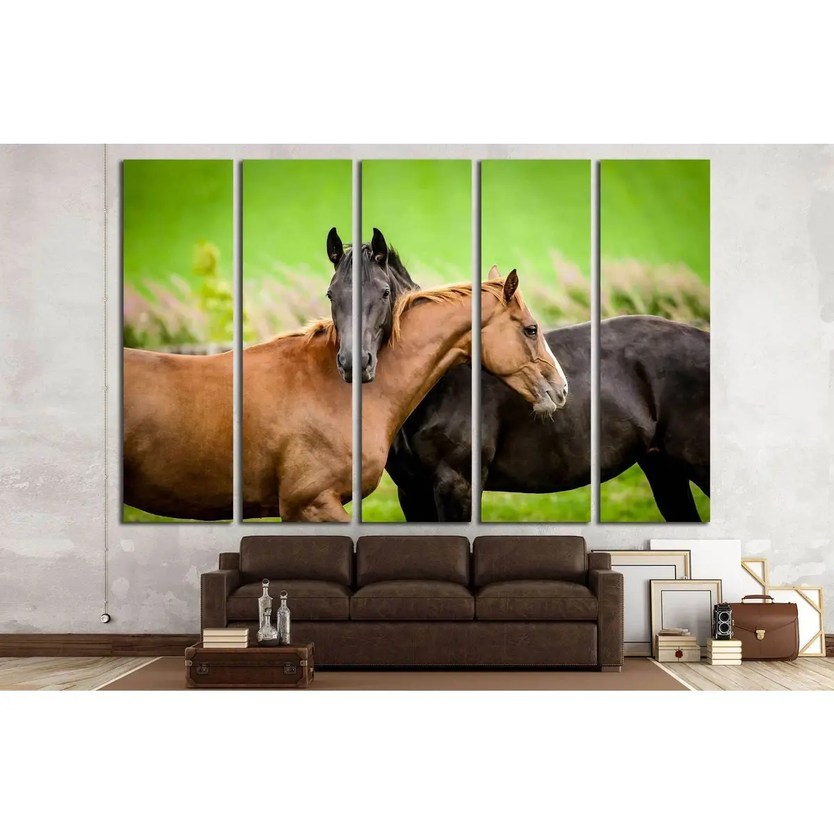 Two Horses Friendship Canvas Art №1853 – Ready-to-Hang Wall Decor - Image 2