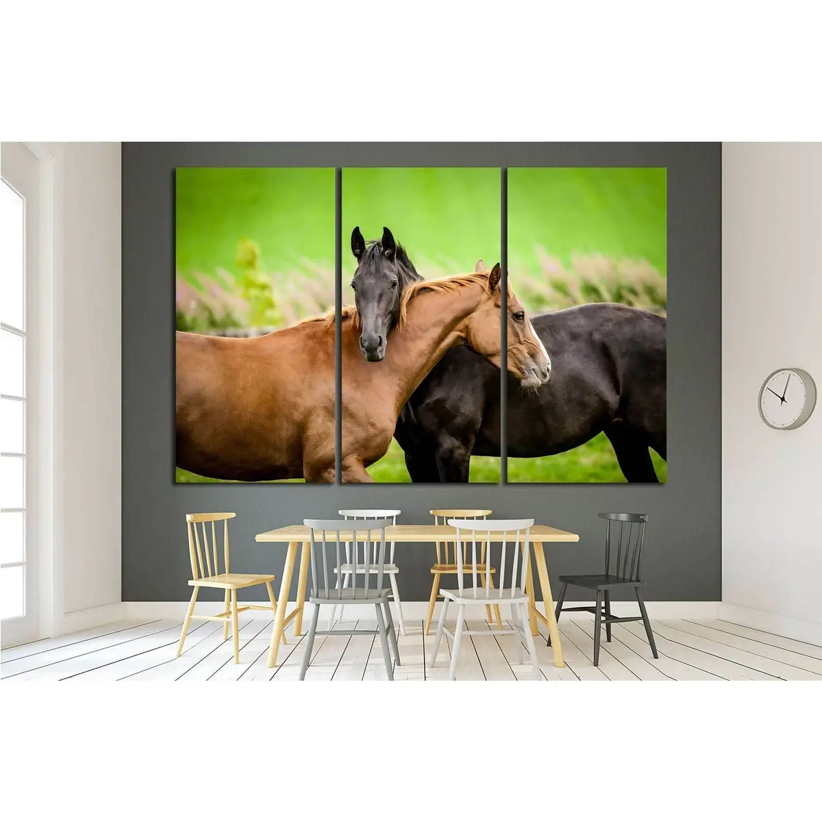 Two Horses Embracing In Friendship №1853 Ready To Hang Canvas Print 5