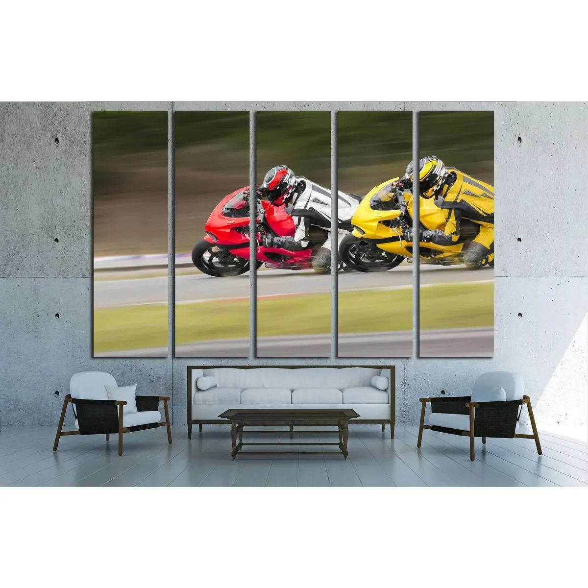 Motorcycle Cornering Technique Art – Track Scene Canvas Print #1867 - Image 2