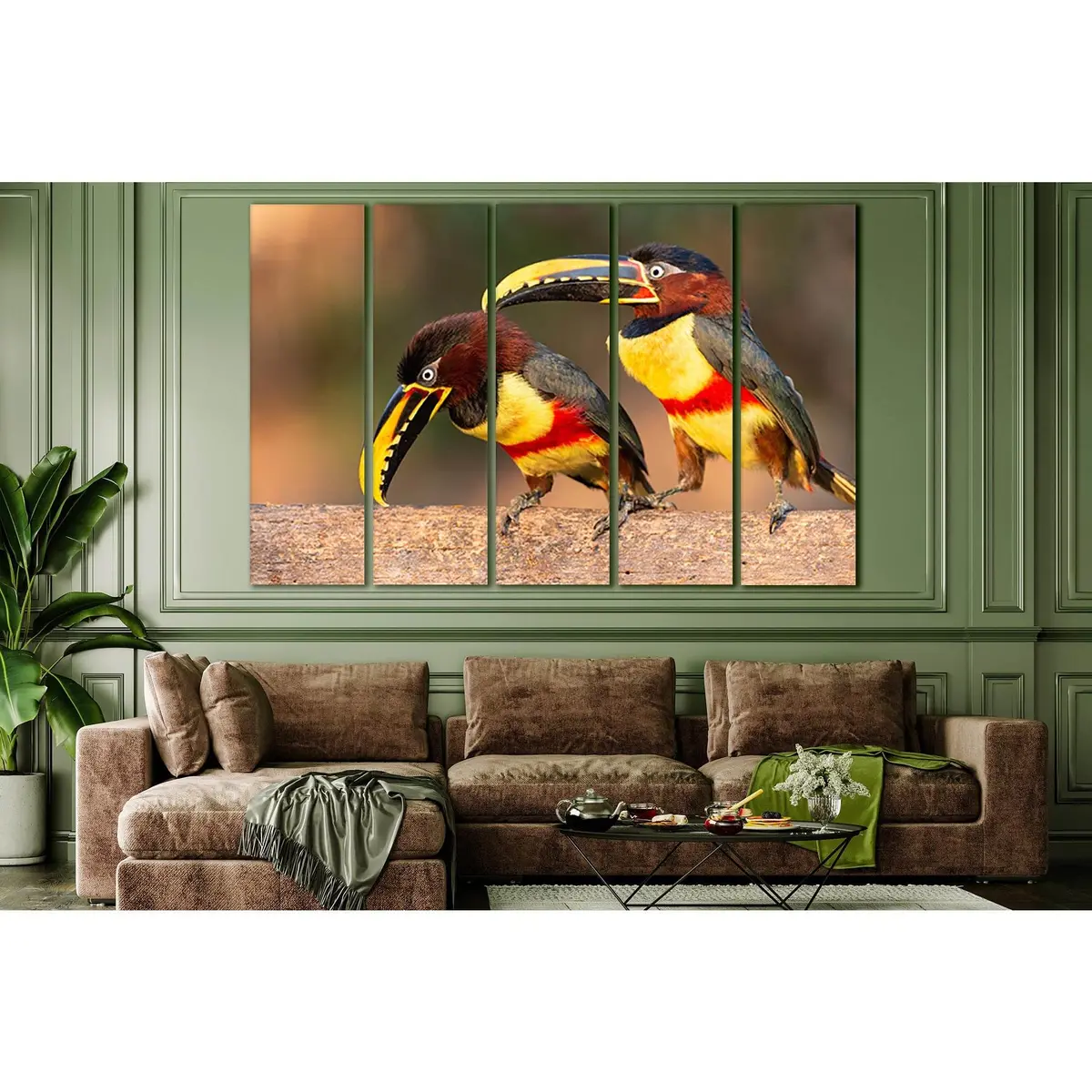 Two Pretty Toucans SL1044 Premium Canvas Wall Art Print - Image 3