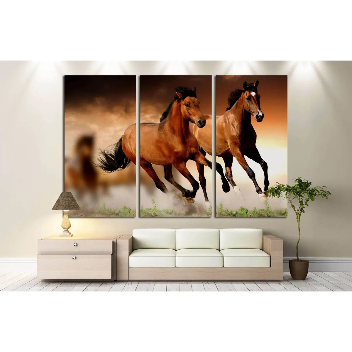 Two Running Horses Canvas Set №5000 5
