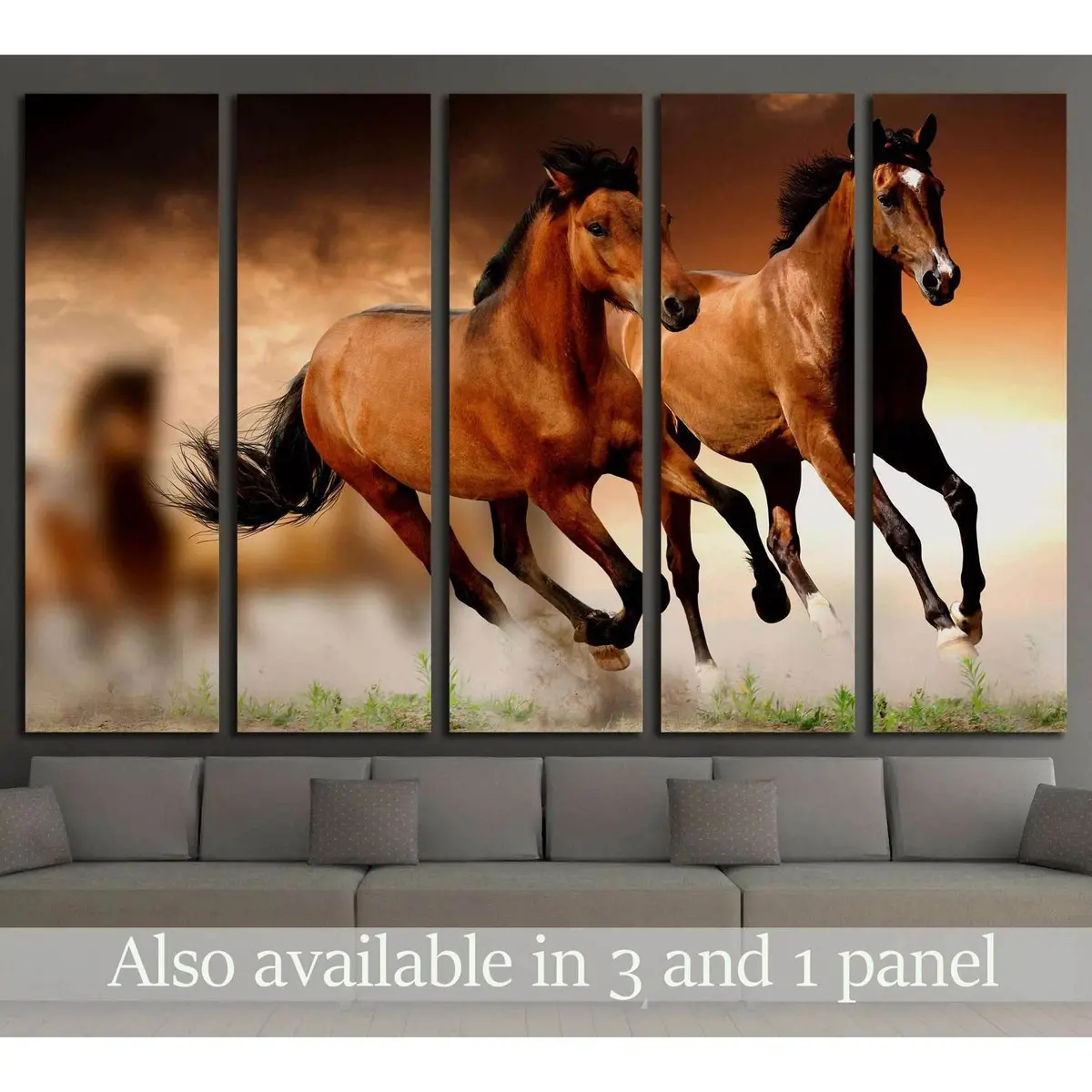 Abstract Horse Motif Canvas Wall Art Set