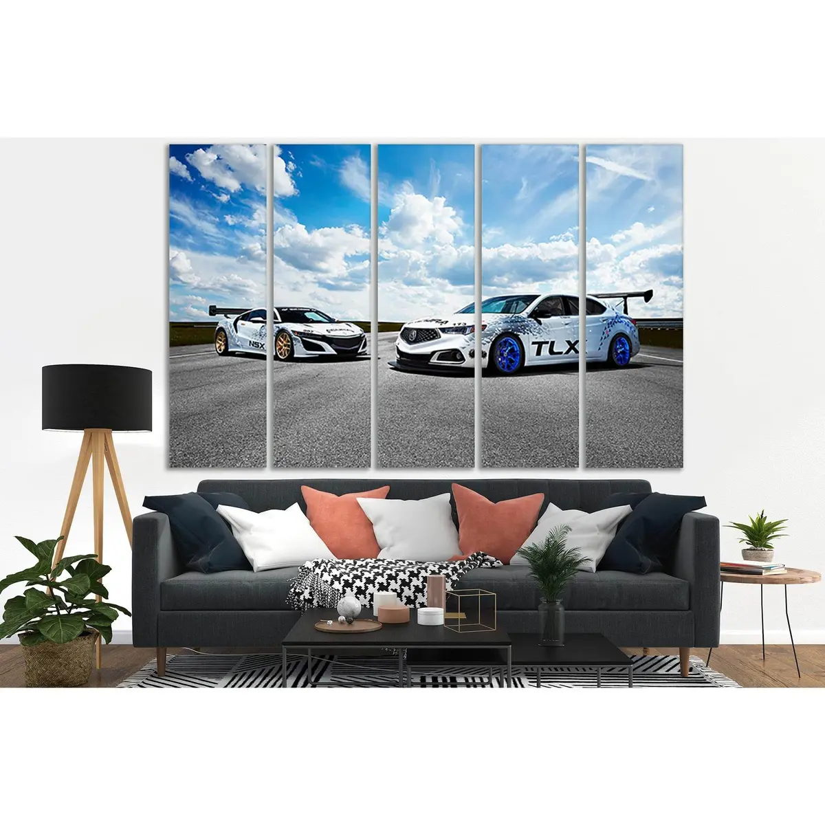SL919 Dual Sports Cars on Open Road Canvas Wall Art – Pre-Strung & Ready to Hang - Image 3
