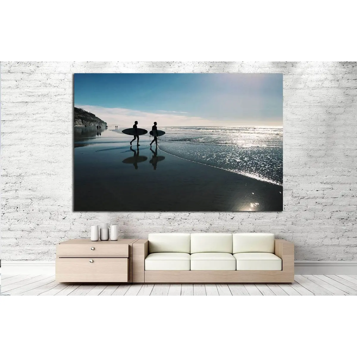 Two Surfers, San Diego №1015 Ready To Hang Canvas Print 2