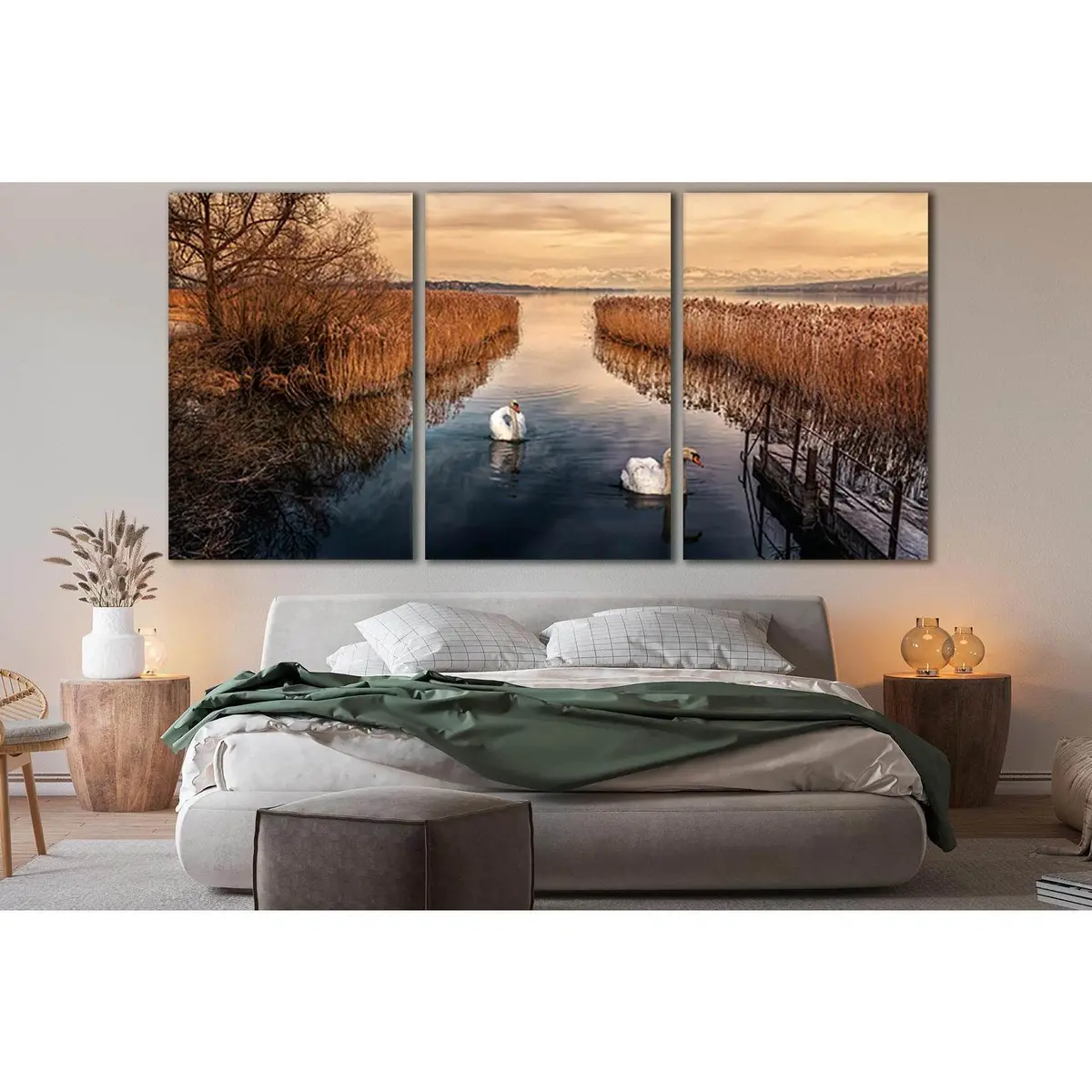 Two Swans In Autumn №Sl638 Ready To Hang Canvas Print 5