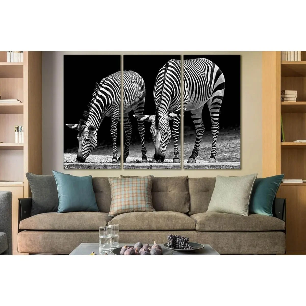 Two Zebras Black And White №Sl878 Ready To Hang Canvas Print 5