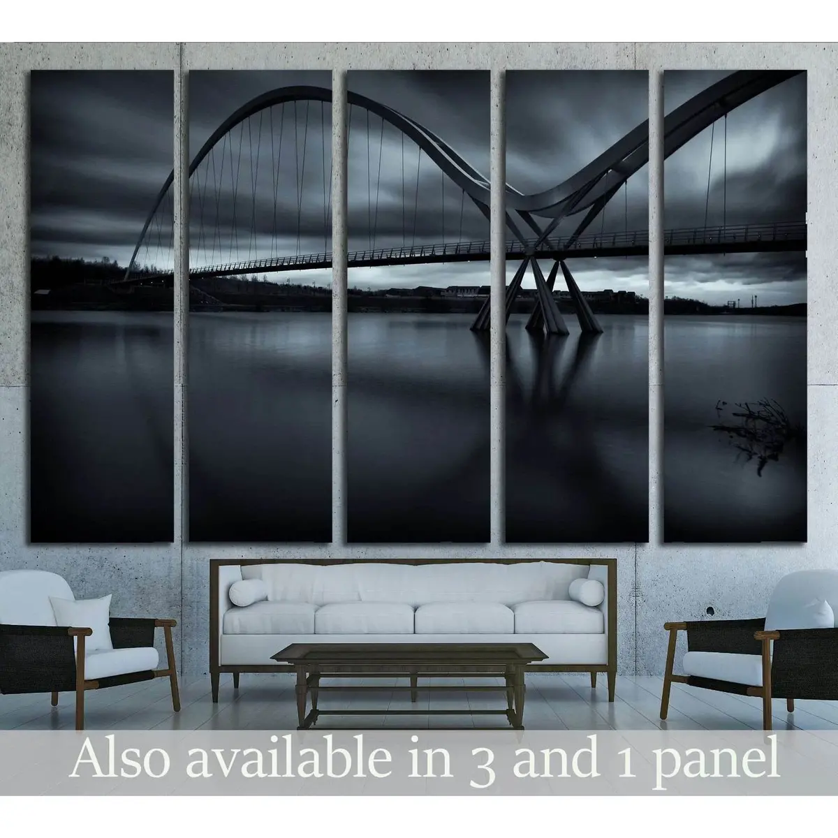 Uk, Teesside, Stockton-On-Tees, The Infinity Bridge №1755 Ready To Hang Canvas Print 1